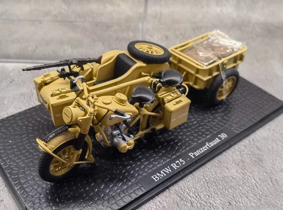 BMW R75 Motocicleta Triciclo | Escala 1:24 | En aleación metálica | Alemania | Prototipo de 750cc para colección