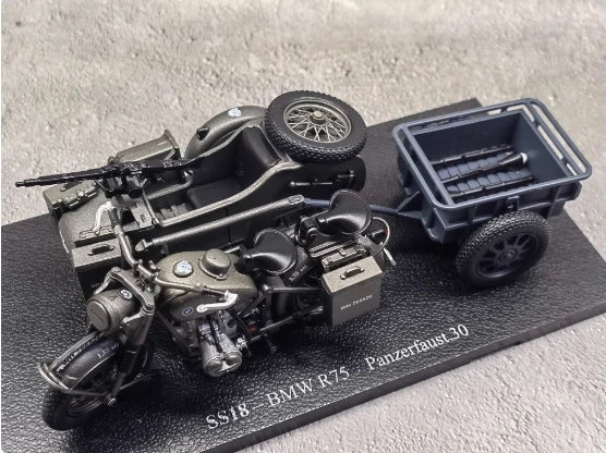 BMW R75 Motocicleta Triciclo | Escala 1:24 | En aleación metálica | Alemania | Prototipo de 750cc para colección
