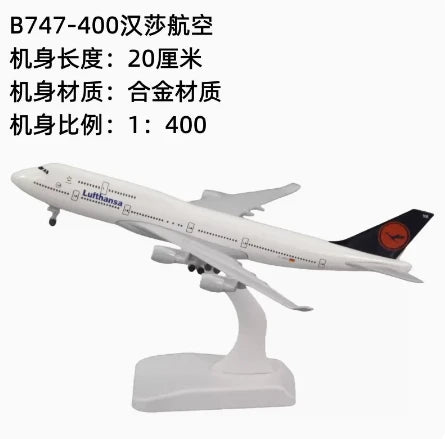 Boeing 747 Lufthansa | Escala ~1:293 (20 cm) | En Aleación Metálica | EE. UU./Alemania | Sin Tren de Aterrizaje