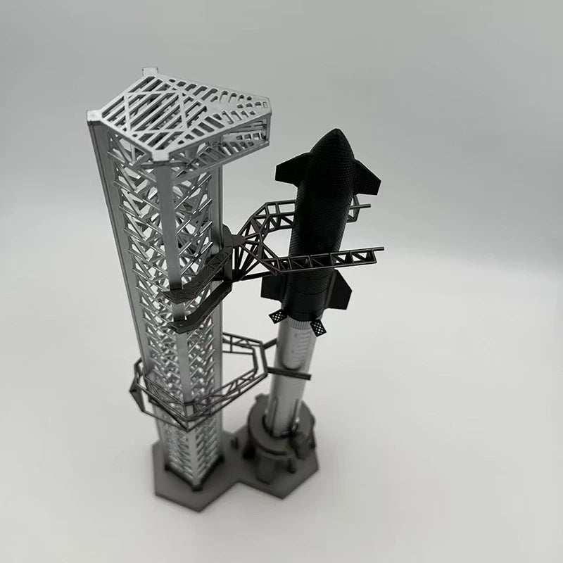 Falcon Heavy & Starship | Escala 1:400 (~17 cm y ~12,2 cm) | En Aleación Metálica | EE. UU. | Cohetes Espaciales de Colección