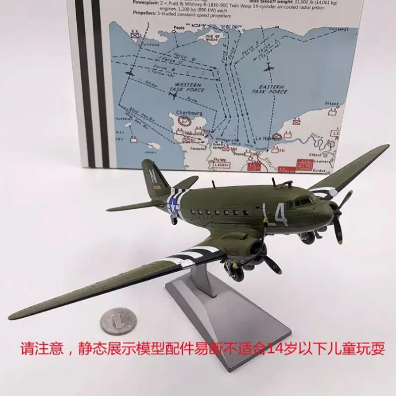 C-47 Skytrain | Escala 1:100 (~19,5 cm) | En Aleación Metálica | EE. UU. | Avión de Transporte Militar