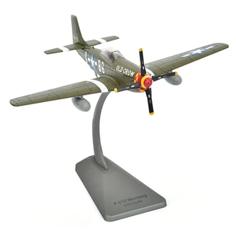 P-51D Mustang | Escala 1:72 (~13,7 cm) | En Aleación Metálica | EE. UU. | Con Soporte para Exhibición