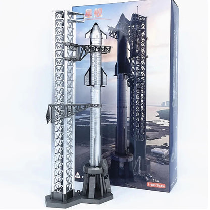Falcon Heavy & Starship | Escala 1:400 | En Aleación Metálica | EE. UU. | Cohetes Espaciales de Colección