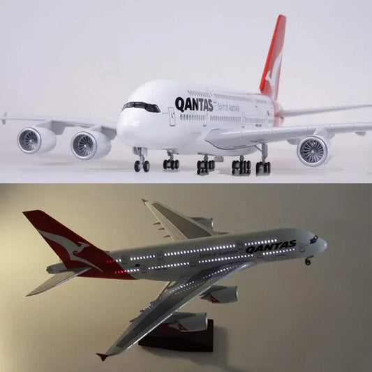 Airbus A380 Qantas | Escala 1:200 | En Plástico/Resina con Detalles en Aleación Metálica | Francia | Con Luz y Ruedas