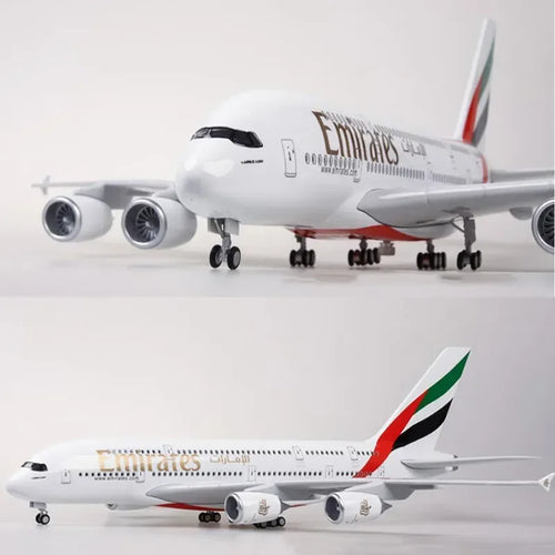Airbus A380 | Escala 1:160 (~45,5 cm) | En Aleación Metálica y Plástico/Resina | Emiratos Árabes Unidos | Con Luces y Tren de Aterrizaje Retráctil