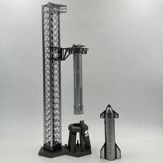 Falcon Heavy & Starship | Escala 1:400 (~17 cm y ~12,2 cm) | En Aleación Metálica | EE. UU. | Cohetes Espaciales de Colección