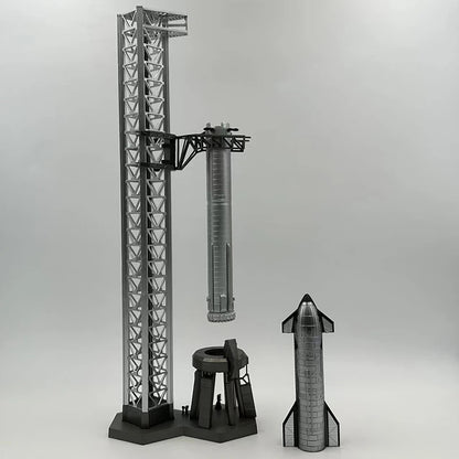 Falcon Heavy & Starship | Escala 1:400 | En Aleación Metálica | EE. UU. | Cohetes Espaciales de Colección