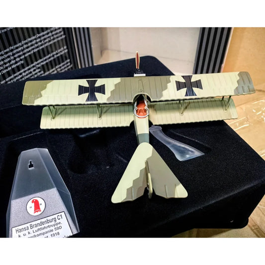 Biplano Hansa-Brandenburg | Escala 1:72 | De Aleación Metálica | Austria-Hungría | Con Soporte para Exhibición