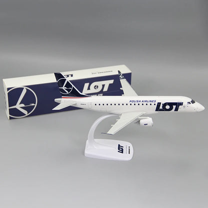 Embraer E175 & E195 | Escala 1:100 (~18,5 cm y ~22,5 cm) | En Plástico | Brasil/Polonia | Modelo para Armar de LOT Polish Airlines